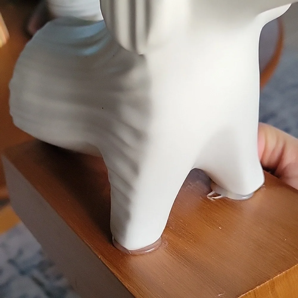 JONATHAN ADLER RARE White Ceramic Dachshund Dog Bookends on Wood Bases